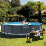 Intex Frame Pool 488 x 132 cm Ultra XTR Set Rundpool mit Sicherheitsleiter