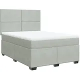 vidaXL Boxspringbett 140 x 200 cm Hellgrau