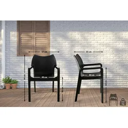 CLP Gartenstuhl Diva mit Armlehne schwarz