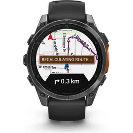 Garmin fenix 8 AMOLED 47 mm schwarz / schiefergrau mit QuickFit Silikon-Armband 22 mm