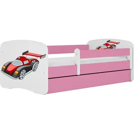 raumhirsch furniture Kinderbett Rennwagen 80 x 180 cm Holzwerkstoff rosa
