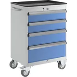 eurokraft | pro | Schubladenschrank | fahrbar | HxBxT 850 x 600 x 450 mm | Schubladen 2 x 125 | 1 x 150 | 1 x 200 mm