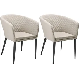 Beliani Curgo Sessel 2er Set beige/schwarz