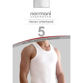 Normani 5 Stück Herren-Unterhemd Doppelripp | Weiß - XL