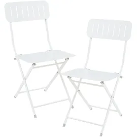 [en.casa] Campingstuhl Set Sande Weiß