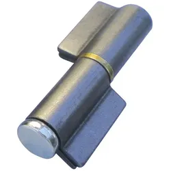 Anschweißband 2-teilig I-Lappen; Stahl blank; Stift 16 mm mit Messingring