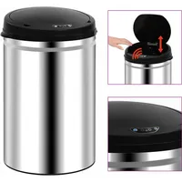 The Living Store Automatischer Sensor-Mülleimer 30 L Edelstahl - Silber