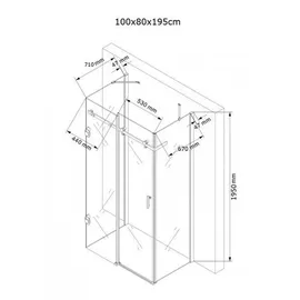 Buylando Ida Komplettdusche mit Schiebetür 120 x 90 cm transparent D648360641500