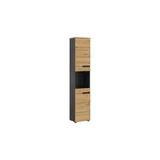 xonox.home Canu Hochschrank 38x193x34 cm Eiche/Grau