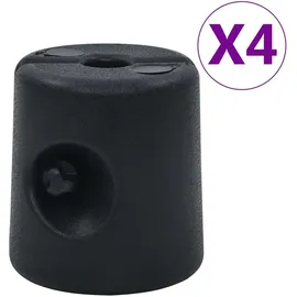 vidaXL Pavillon-Gewichte 4 Stück Schwarz 0,0 x 0,0 m