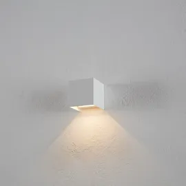 Helestra Außenwandleuchte Aluminium 10 x 10 x 10 cm dimmbar IP54 mattweiß