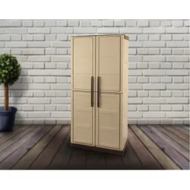Art Plast Kunststoffschrank Steel 70 x 165 x 39,5 cm Beige/Mokka_braun