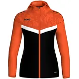 Damen Kapuzenjacke Schwarz/Neonorange 42