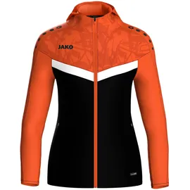 Jako Damen Kapuzenjacke Iconic Schwarz/Neonorange 42