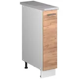 Vicco, Regal, Apothekerschrank Fame-Line, Goldkraft Eiche/Weiss, 20 cm, AP Marmor (60 x 20 x 82 cm)