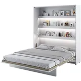 Schrankbett Bed Concept, Wandklappbett mit Lattenrost, V-Bett, Wandbett Bettschrank Schrank mit integriertem Klappbett Funktionsbett (BC-13, 180 x 200 cm, Weiß/Weiß, Vertical)