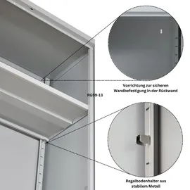 Proregal BEE Aktenschrank 195 x 92 x 50 cm Grau