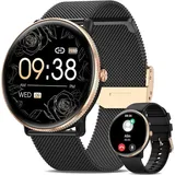 JUNG DekeFit Smartwatch Damen Fitnessuhr, mit Bluetooth Frauen Smartwatch (3,53 cm/1,39 Zoll) Telefon Funktion, 100+ Trainingsmodi, mit Android / iOS