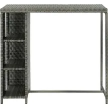 vidaXL Bartisch mit Regal 120 x 60 x 110 cm Grau