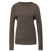 STREET ONE Strickpullover mit Rollkante, Gr. 40, dark nomad brown mel., , 47214945-40