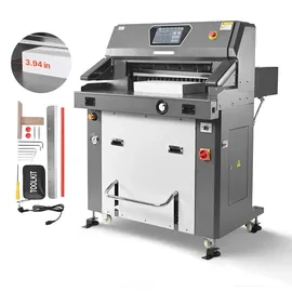 Vevor elektrische Papierschneidemaschine, hydraulischer Hochleistungs-Papierschneider, 66 cm Schnittbreite, 10 cm Schnittstärke, große elektrische Guillotine mit Infrarotfunktion & Ersatzklinge
