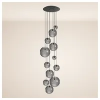 S.luce Pendelleuchte Orb Galerieleuchte 12-flammig Modular Rauch, Schwarz schwarz