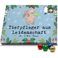 Mr. & Mrs. Panda Schoko Adventskalender Tierpfleger Leidenschaft - Blau Pastell - Geschenk, Rente, Schokoladen Adventskalender, Arbeitskollege, Aus... - Blau