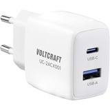 Voltcraft UC-2ACX001 USB-Ladegerät Innenbereich Ausgangsstrom (max.) 2.08 A 2 x USB, USB-C® Buchse (Power Delivery)