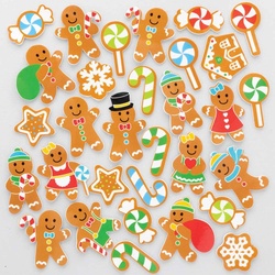 Lebkuchen Moosgummi-Aufkleber (pro Set 200) Bastelbedarf zu Weihnachten