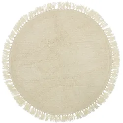 Bloomingville - Naturfaser Teppich mit Fransen Ø 110 cm, Wolle