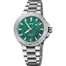 Oris Diving Aquis X Bracenet 36,5mm 01 733 7770 4137-07 8 18 05P - blau,grün,recycelte Fischernetze,silber - 36,5mm
