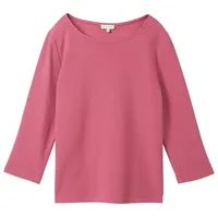 Tom Tailor Damen 3/4 Arm Shirt mit Struktur, rosa, Uni, Gr. XXL