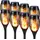lqwell LQWELL® Solarleuchten Solar Fackellicht für Außen Garten 8 Stück 12 LED Solarlampe mit Realistischer Flammeneffekt IP65 Wasserdicht Gartenfackeln Solar Weg Hinterhöfe Rasen Beleuchtung (8 Stück)