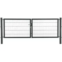 jungelmar Doppeltor 300 x 80 cm Schwarz/Stahl