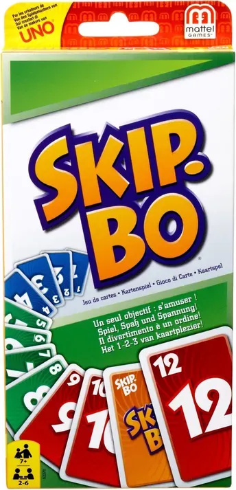 Mattel Spiele 52370 - Skip-Bo Kartenspiel und Familienspiel geeignet für 2 - 6 Spieler, Spiel ab 7 Jahren