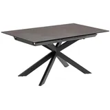 Kave Home Esstisch ATMINDA 160-210 x 90 cm schwarz /Keramik - Ausziehbar - Spinngestell Metall/Farbglas