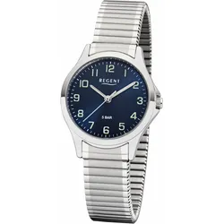 Quarzuhr REGENT, silber (silberfarben), Armbanduhren, Damen, Armbanduhr, Damenuhr, analog, Lederimitat-Armband
