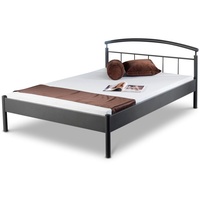 BedBox Metallbett Nina, elegantes Metallbett, stabil und filigran zugleich, pulverbeschichtetes Metall grau