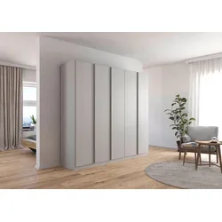 Drehtürenschrank RAUCH "Monostar", grau (seidengrau), B:226cm H:210cm T:54cm, Holzwerkstoff, Schränke, mit umfangreicher Innenausstattung