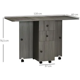 Homcom Küchentisch 120 x 60 x 76,5 cm dunkelgrau