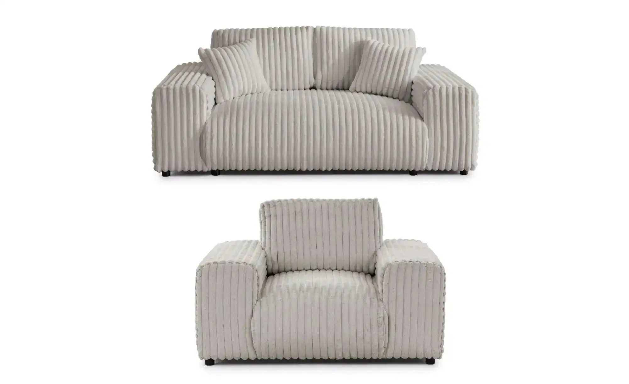 S-STYLE Polstergarnitur 2er-Set  Mollis ¦ grau ¦ Maße (cm): B: 178 H: 79