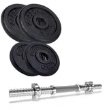 ScSPORTS® Kurzhantel Hantel Set 10/15/20/30 kg Kurzhantel Gusseisen Hantelscheiben schwarz