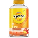 Supradyn Energy Vitamin Gummibärchen - mit Vitamin C, D, E, B6, B12, A, Q10 & Biotin angereicherte Multivitamin Gummies mit Kirsch-, Himbeer- und Orangengeschmack - 140 Stück