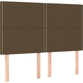 vidaXL Boxspringbett mit Matratze & LED Dunkelbraun 140x200 cm Stoff
