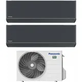 Panasonic - dual split inverter-klimagerät serie etherea dark 7+12 mit cu-2z41tbe r-32 wi-fi integrated farbe graphit grau 7000+12000