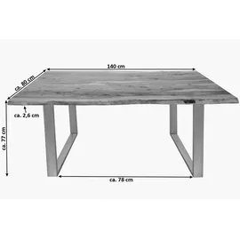 SIT Möbel Baumkante-Esstisch 140 x 80 cm natur antik