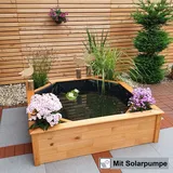Promadino Hochteich mit 4 Pflanzzonen inkl. Solarpumpe (LxBxH) 144 x 144 x 40 cm