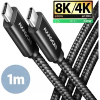 AXAGON BUCM4XCM10AB - USB 4.0), Kabel, 40 Gbit/s, 240 W, 8K 60Hz, 1,0 m,