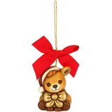 Thun - Weihnachtsschmuck REH Amy aus Keramik, klein, 4,2 x 4,3 cm, Höhe 5,4 cm