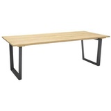 AMATIO Gartentisch, Anthrazit, Teak, Holz, Metall, Recyclingholz, Teakholz, Hartholz, rechteckig, Kufe, 99x75x216 cm, Fsc, Holzmöbel,